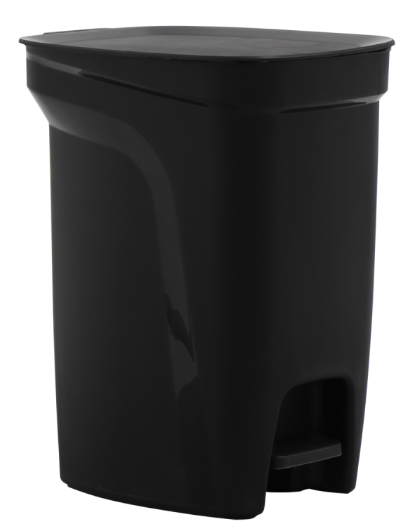 Basurero Plástico 10 Litros Negro Pedal Central