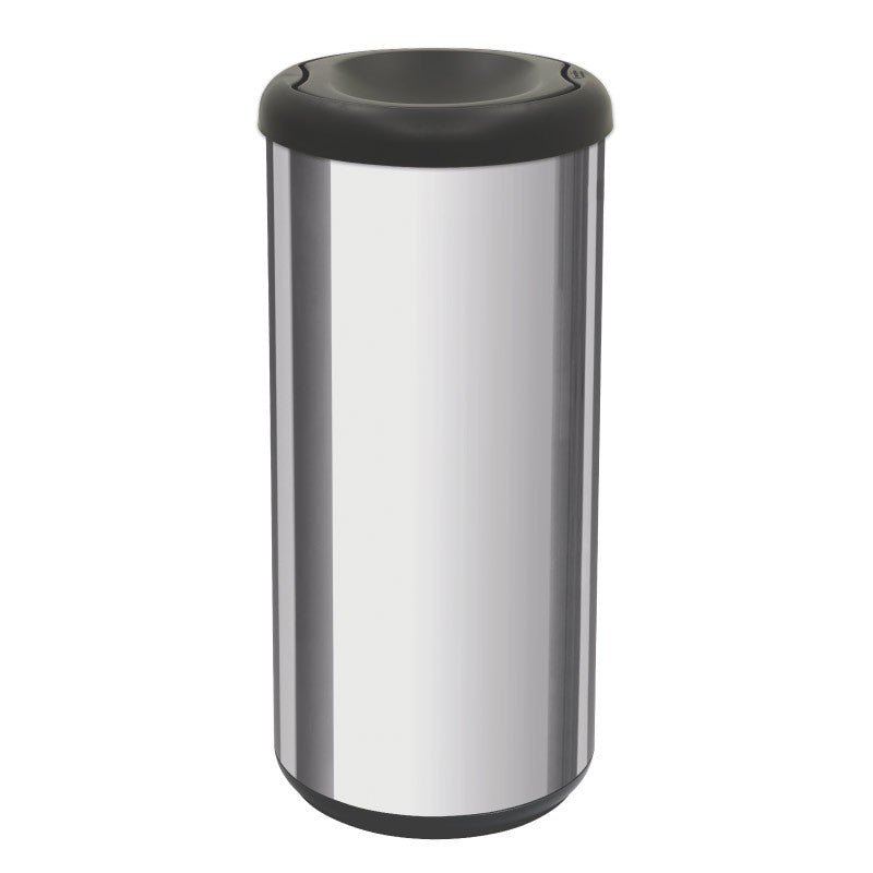Basurero Acero Inoxidable Negro 40 Litros Reciclaje