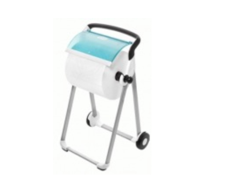 Soporte de Suelo Blanco/turquesa para Paño en Rollo – Sistema W1