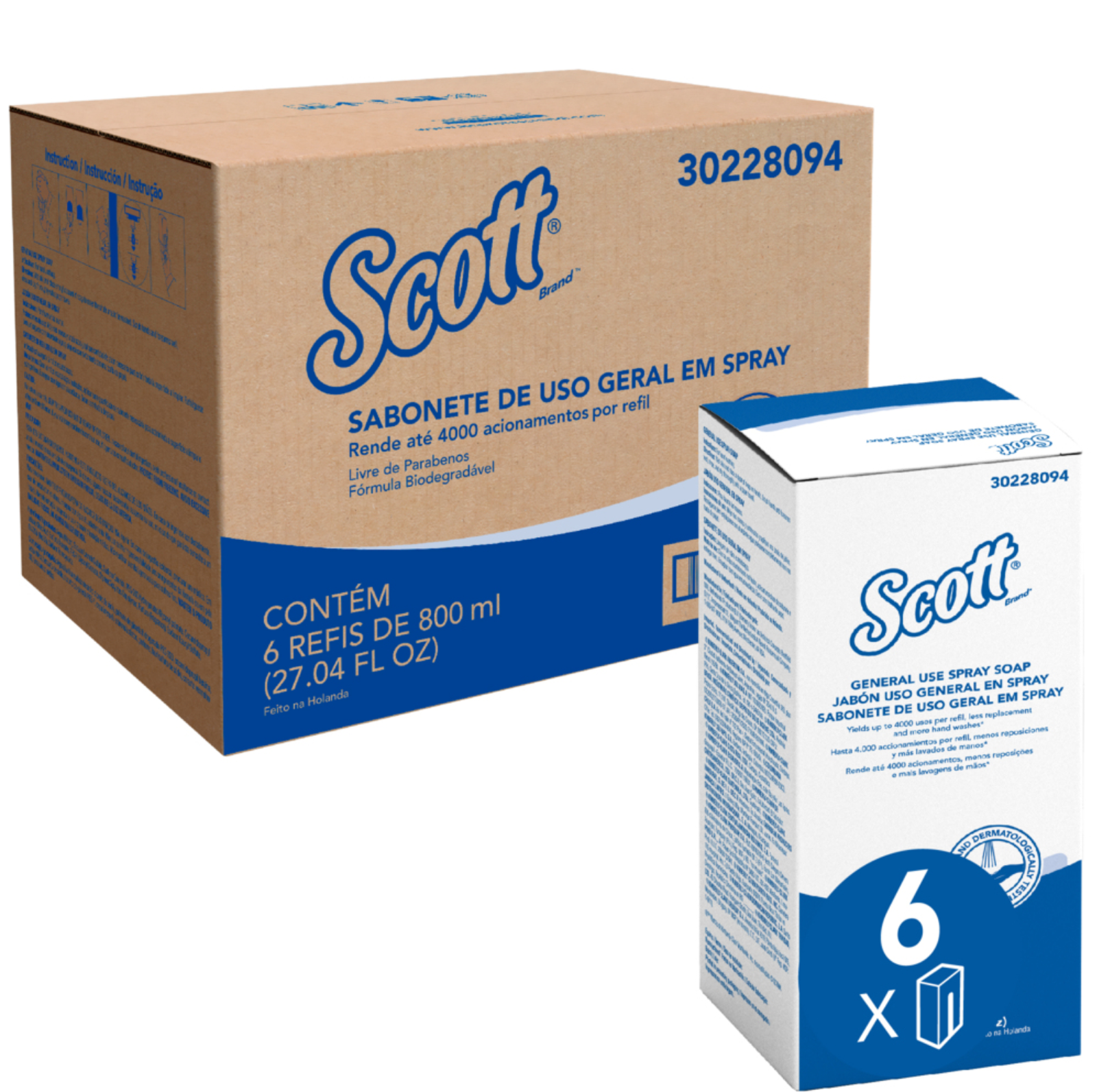 Jabón Spray Scott Cosmetico - (6 Sachet de 800ml)