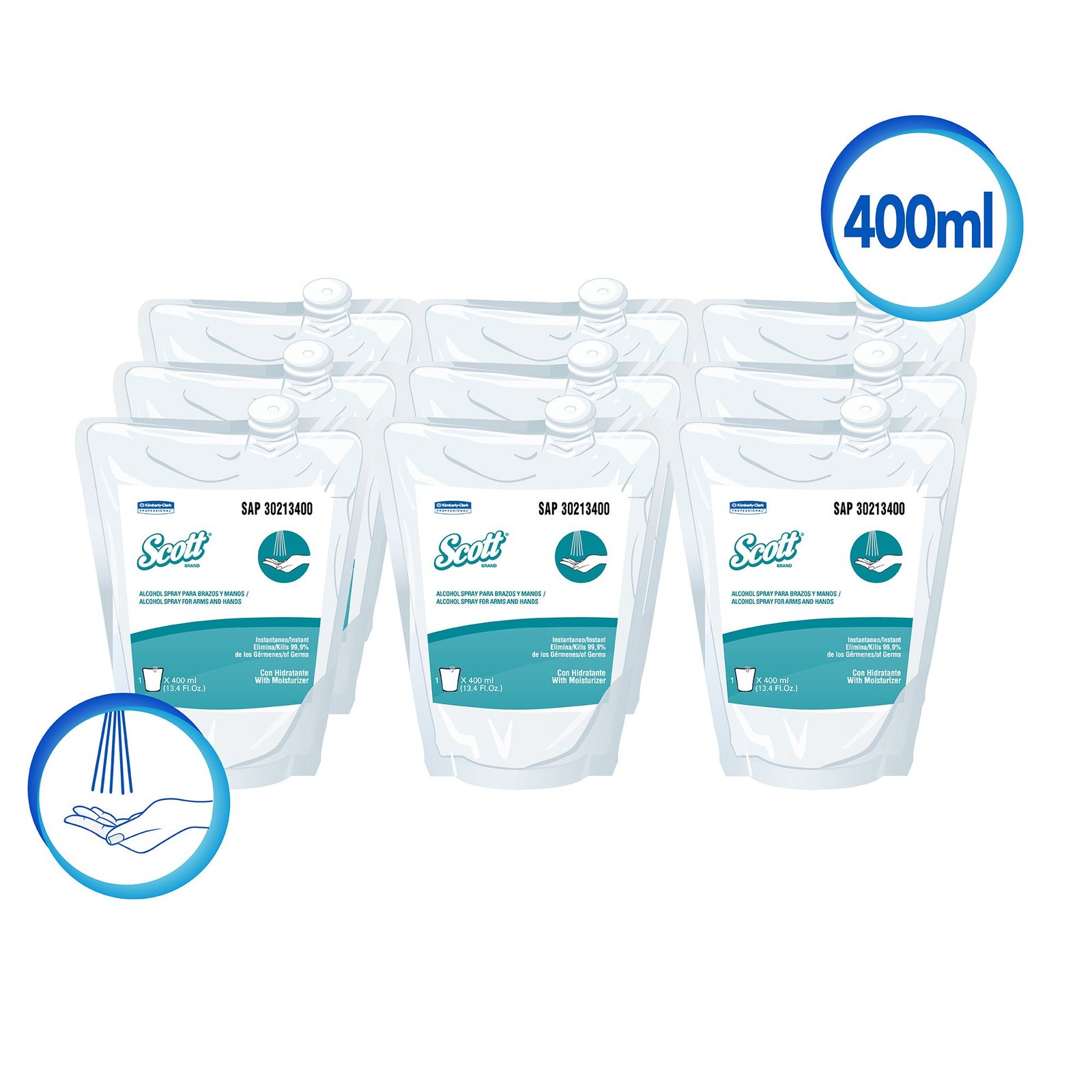 Alcohol Spray Scott - (4 x 400ml)