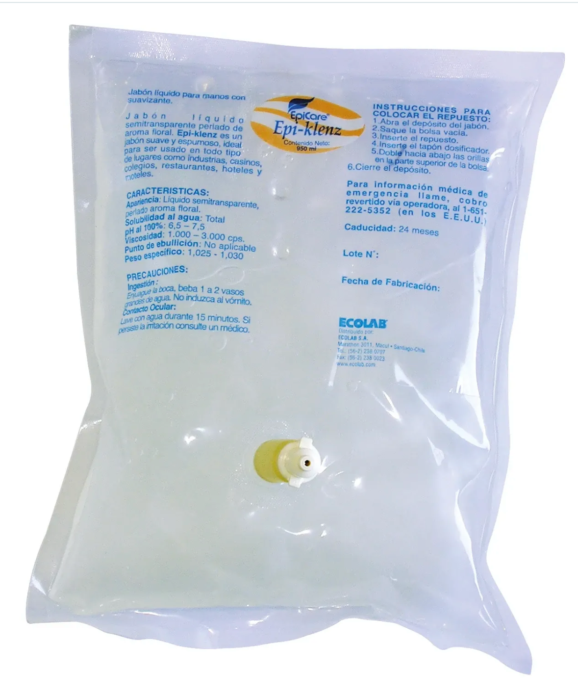 Epicare® Epiklenz Suave Ecolab® – Jabón Líquido Perlado para Manos