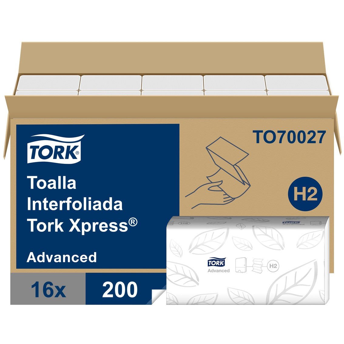 Toalla Interfoliada Advanced Doble Hoja - (16 Packs x 200 Hjs)