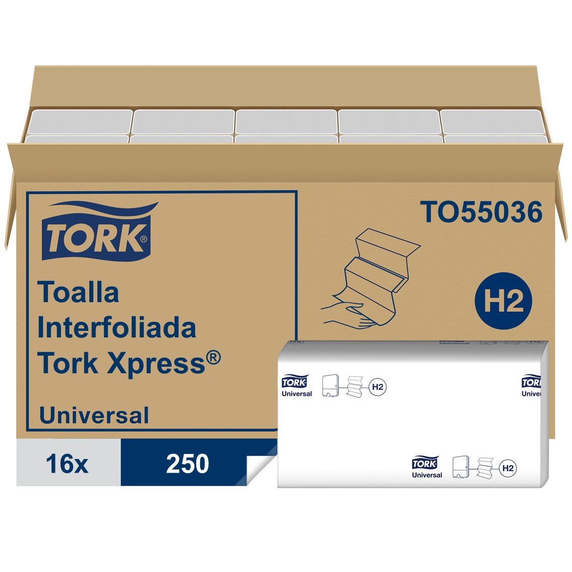 Toalla Interfoliada Universal - (16 Paquetes x 250 Hojas)