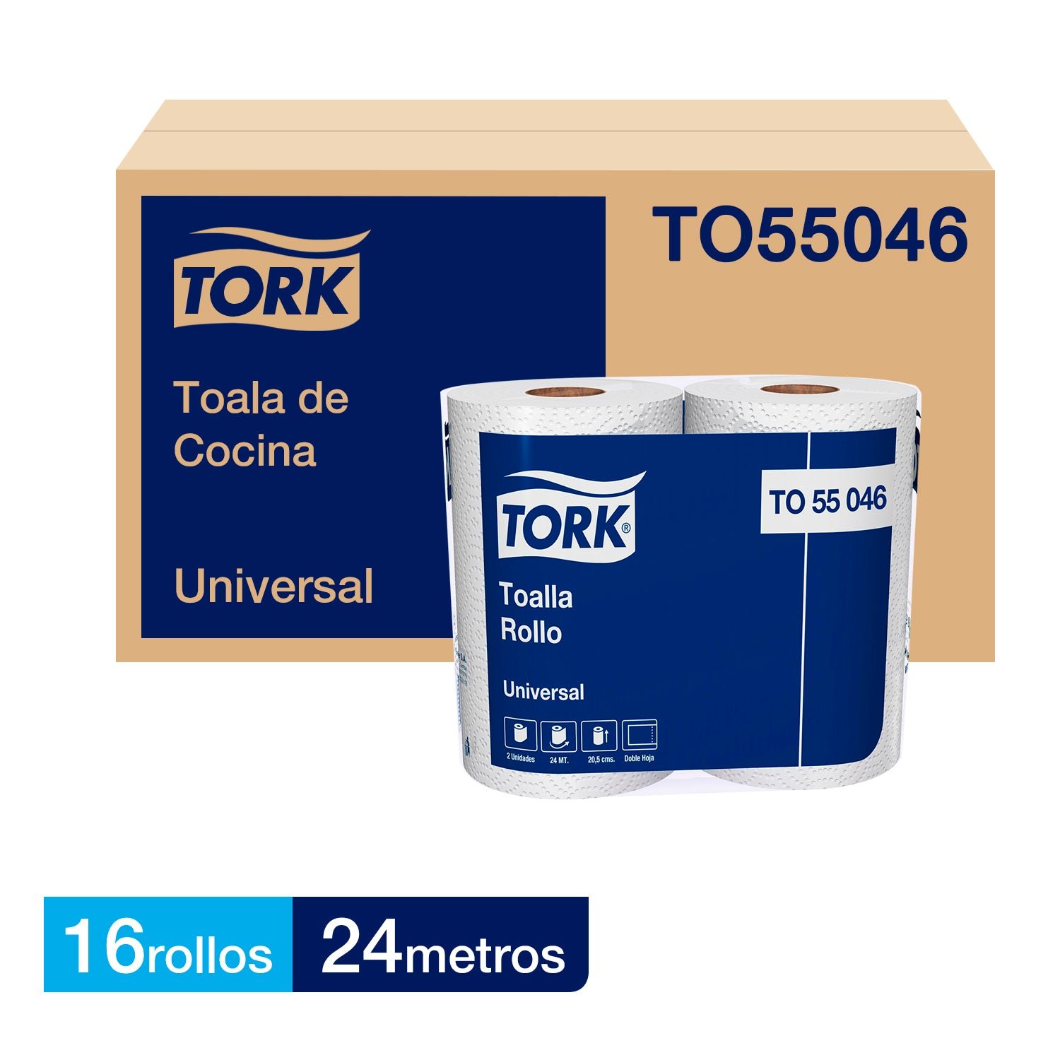 Toalla de Cocina Hoja Doble (16 x 24 Mtrs.)