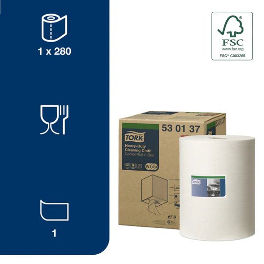 Wipe Uso Industrial Rollo Blanco - (280 Paños)