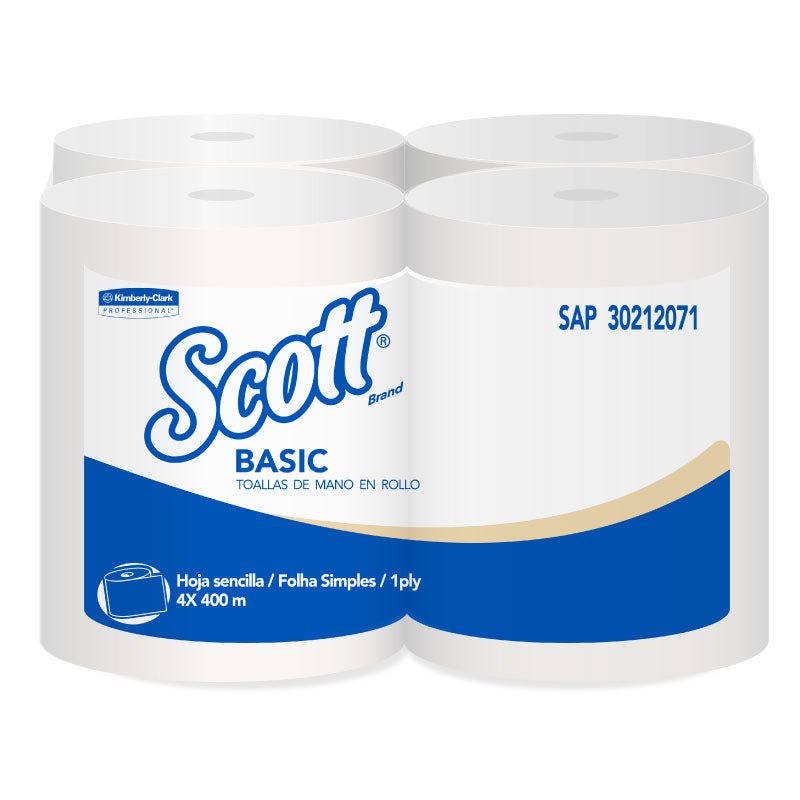 Toallas en Rollo Jumbo Scott - (4 Rollos de 400 Metros)
