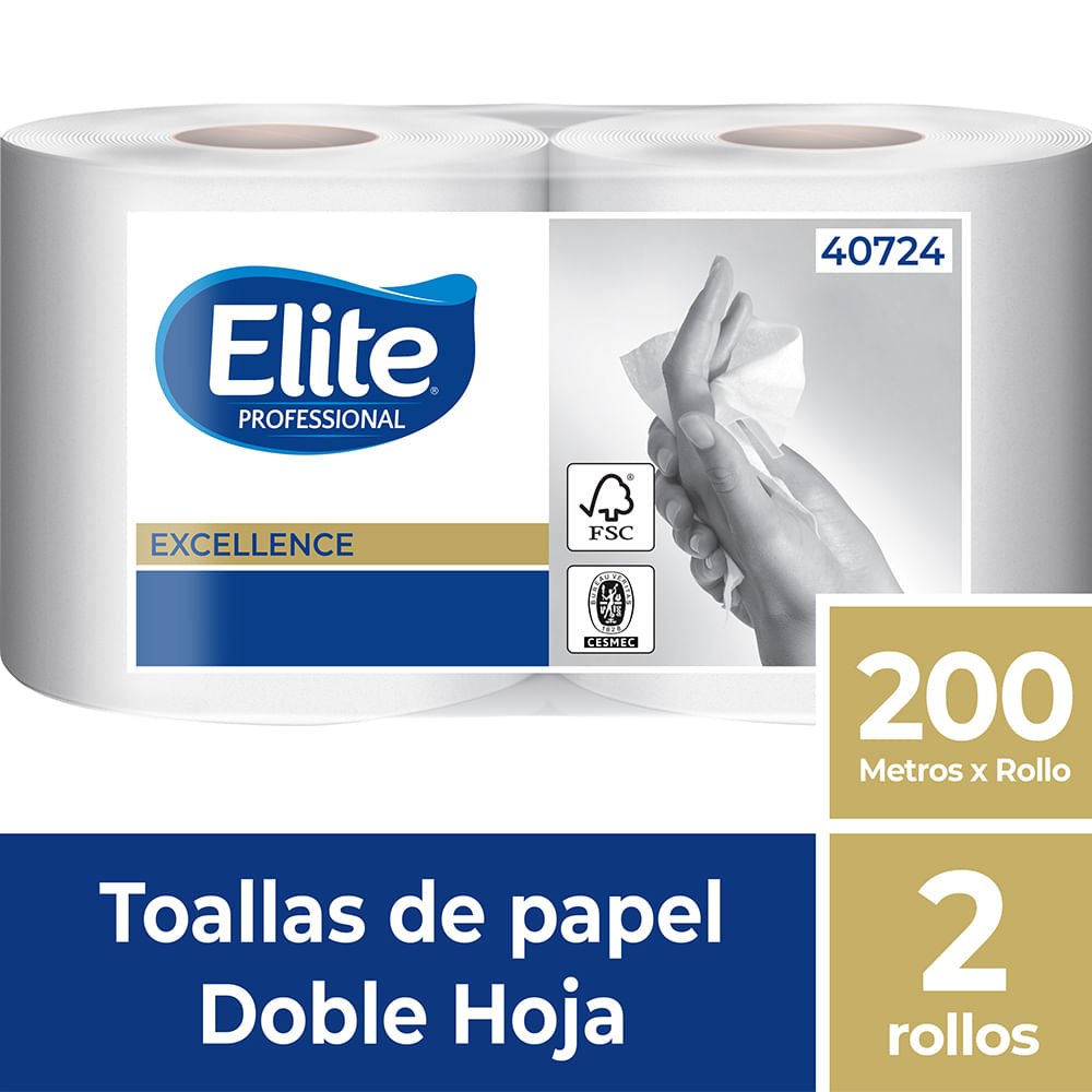 Toalla Rollo Doble Hoja 1 Pq x 2 UN x 200 MTS