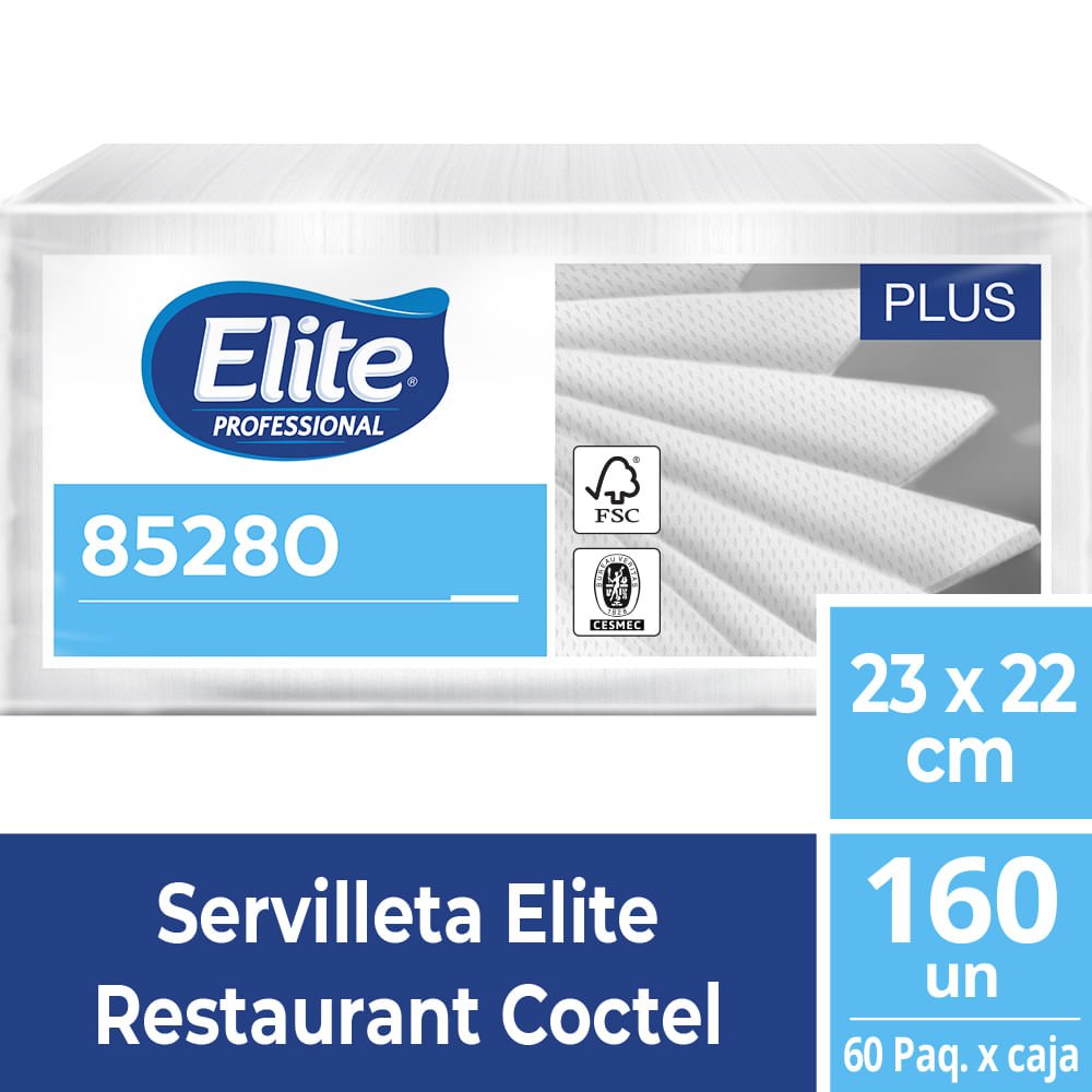 Servilleta Elite Restaurant Coctel 60 Pq por 160 UN