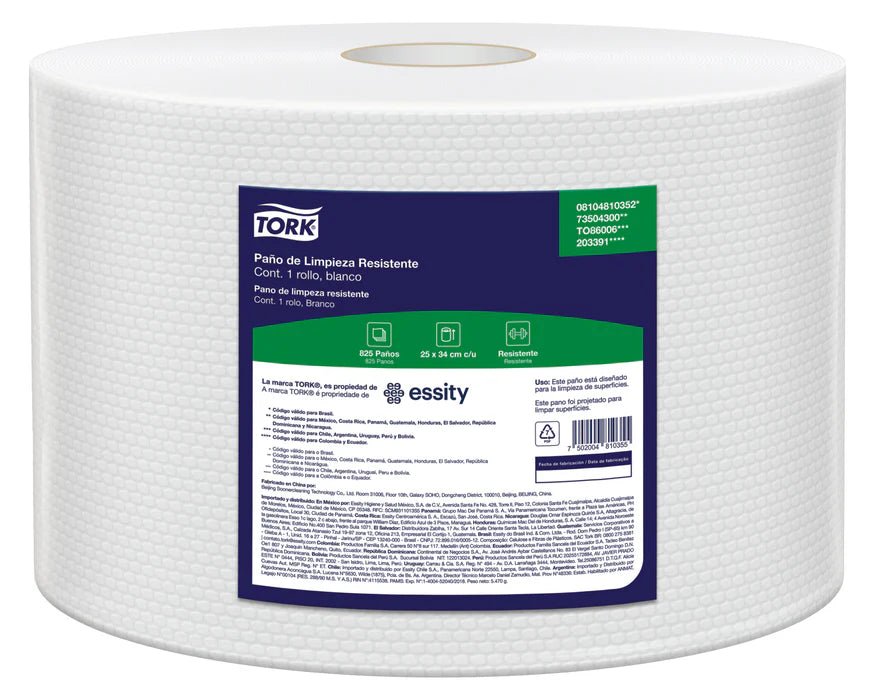 Wiper Industrial Jumbo Tork® - (1 Rollo x 825 Paños)