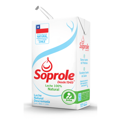 Leche Líquida Soprole Natural Descremada 1 L