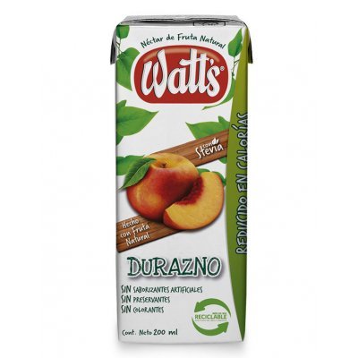 Jugo Natural Watts Durazno Tetra Dp 200 ml 6 Unidades