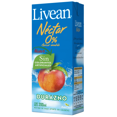 Jugo Natural Livean Durazno 200 ml 6 Unidades