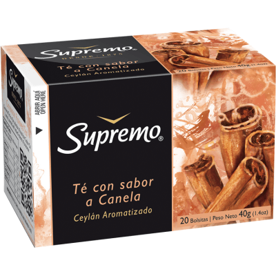Té Negro Supremo Ceylán Aromatizado Canela 20 Bolsitas
