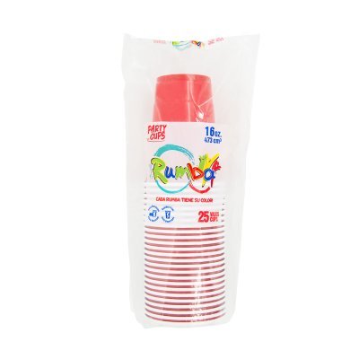 Vaso Rumba Desechable 16 Oz Rojo Paquete de 25 Unidades