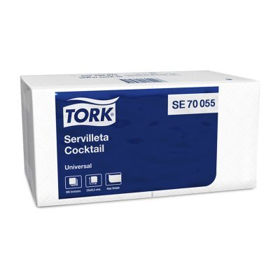 Servilletas Cocktail Tork Universal Hoja Simple 23x22.5 cm 200 Unidades