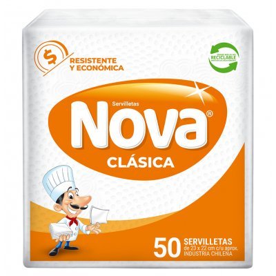Servilleta Cocktail Nova Clásica Hoja Simple 23x22 cm 50 Unidades