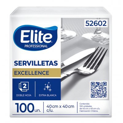 Servilleta Mantel Elite Excellence Doble Hoja 40x40 cm 100 Unidades