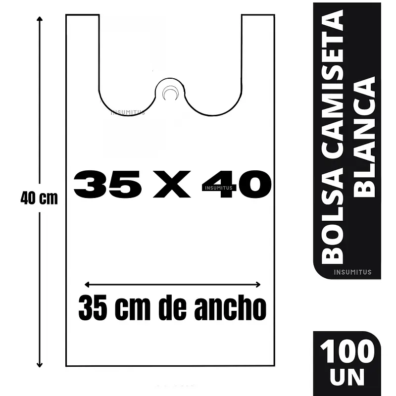 Bolsa Camiseta Blanca 35x40cm (100un)