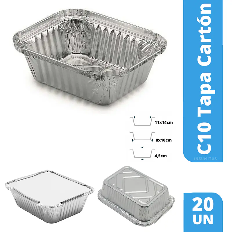 Envase de Aluminio C10 Tapa Carton (20 unidades)