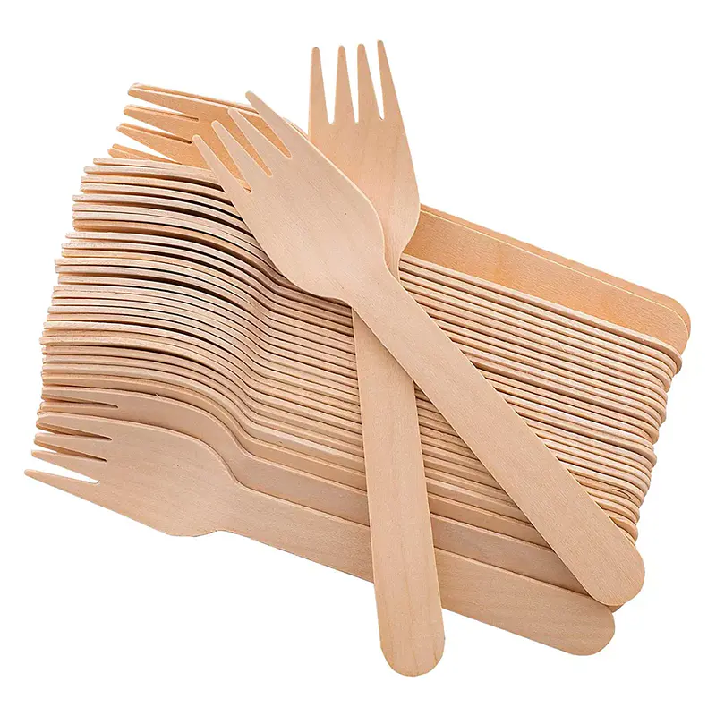 Tenedor de Madera Biodegradables (100 unidades)