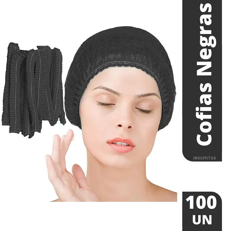 Redecillas Cofias O Gorros Cilp Negro (100 Unidades)