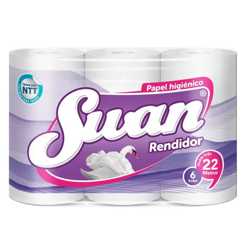Papel Higienico Doble Hoja Swan (6 rollos x 20M)