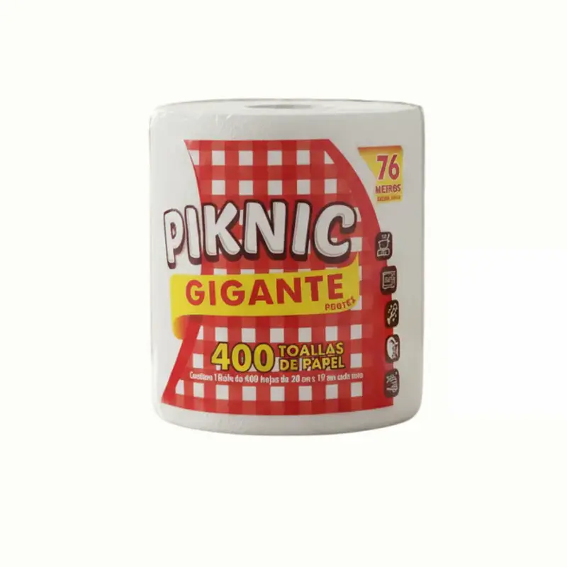 Toalla De Papel Piknic Gigante 400 Hojas 76 Metros
