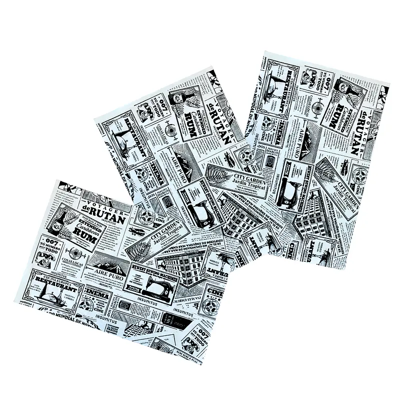 Papel Antigrasa Diario Negro 25x37cm (100 hojas)