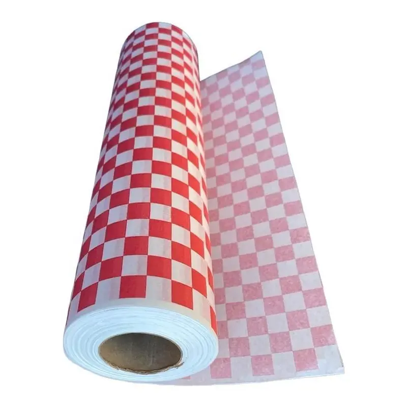 Rollo de Papel Antigrasa 37 x 100m Cuadros Rojos