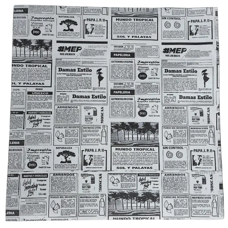Papel Antigrasa Diario 33x33cm (100hjs)