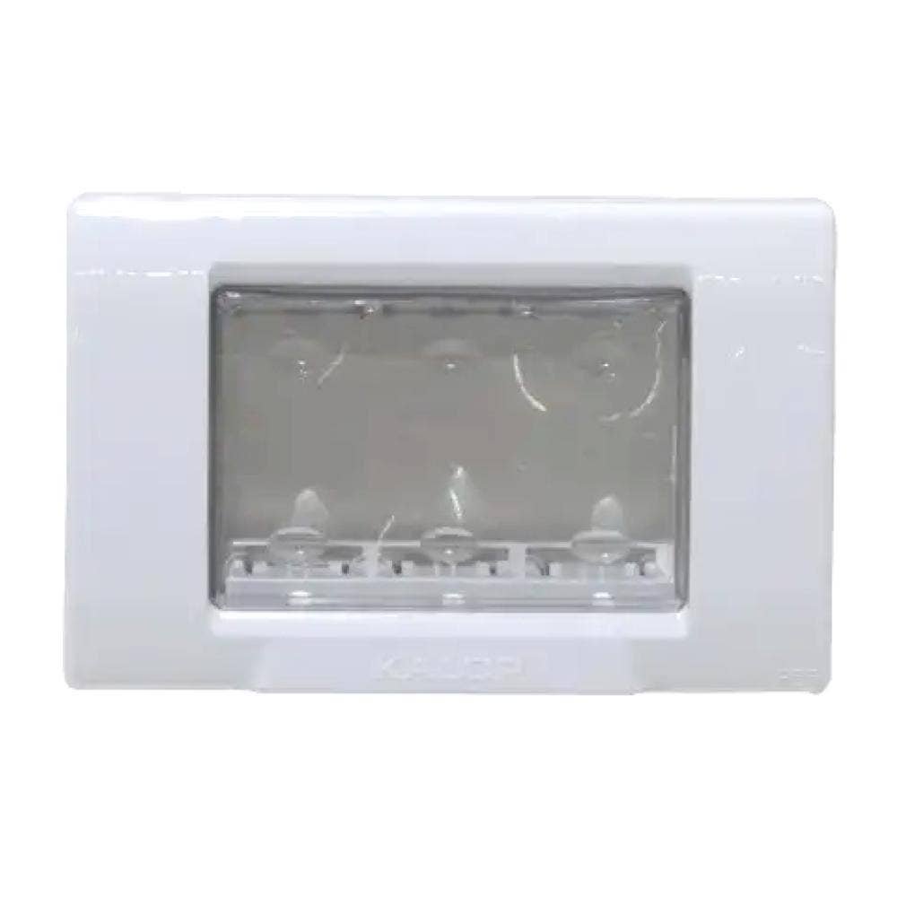 Marco y tapa transparente para caja 3 modulos blanca IP55