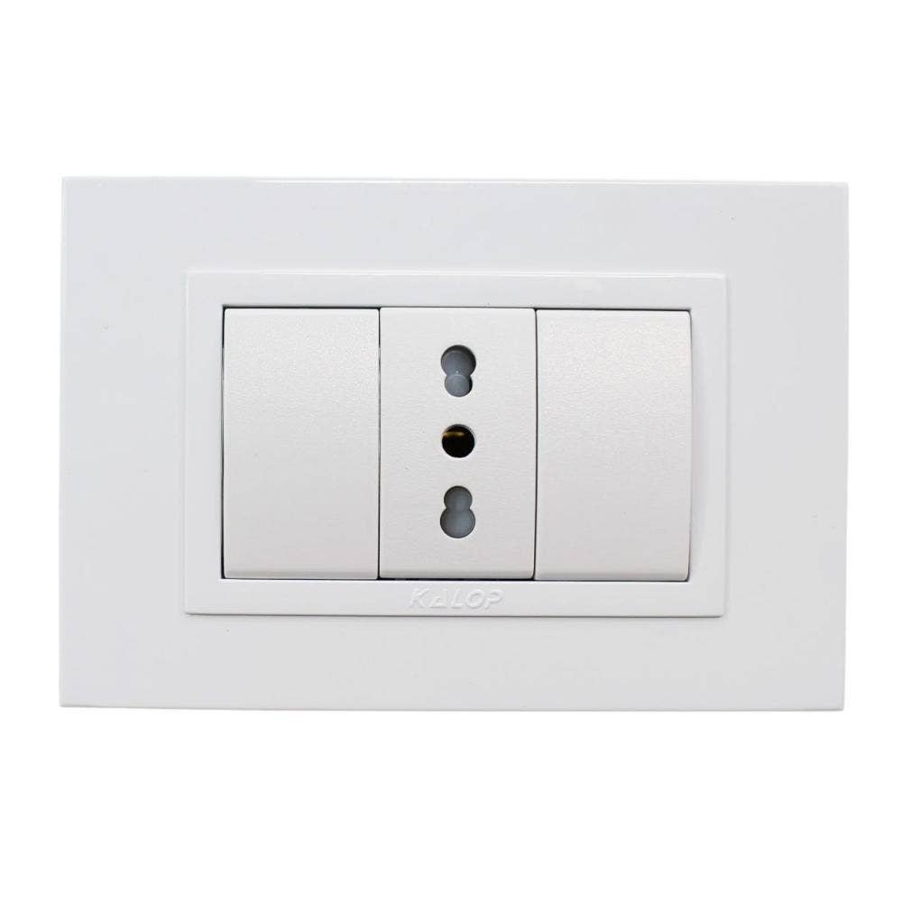 Conjunto Enchufe 2P+T, 10/16A 250V, Blanco