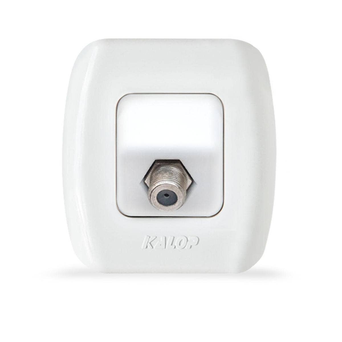 Toma catv de pin fino terminal para TV sobrepuesta blanco