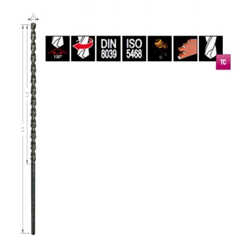 Broca DIN 8039 10x400mm para Concreto