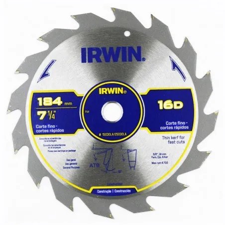 Disco Sierra Circular 7.1/4" 16 Dtes. Widia (15030LA)
