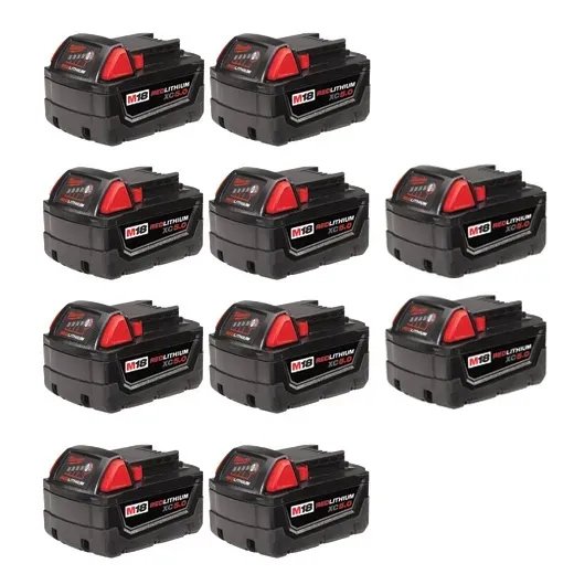 Kit 10 Baterías Milwaukee M18 Redlithium XC5.0Ah (48-11-1851)