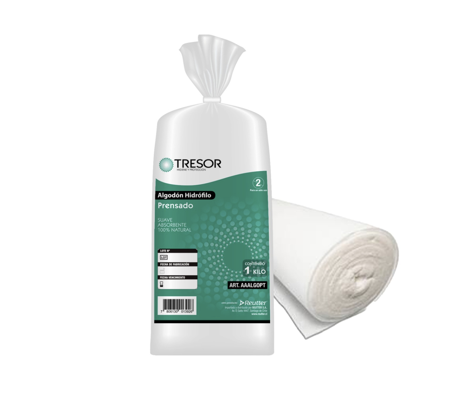 Algodón Hidrófilo Prensado de1 Kg Tresor