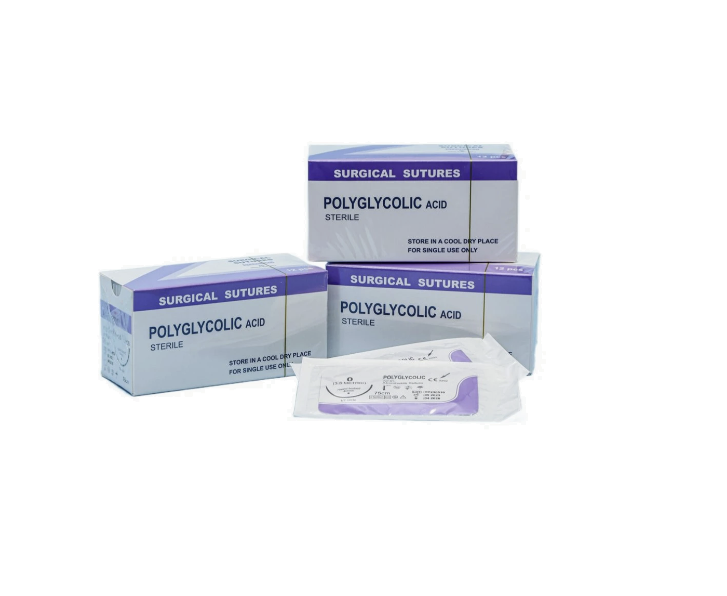 Suturas Quirúrgicas Surgical de Ácido Poliglicólico Violeta #0 al #5/0 caja x 12 unid (AGOTADAS N° 0 y 1)
