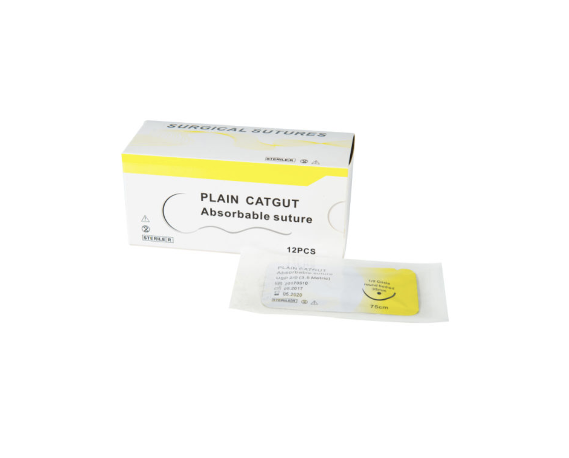 Suturas Quirúrgicas Surgical de Catgut Simple #0 al #5/0 caja x 12 unid