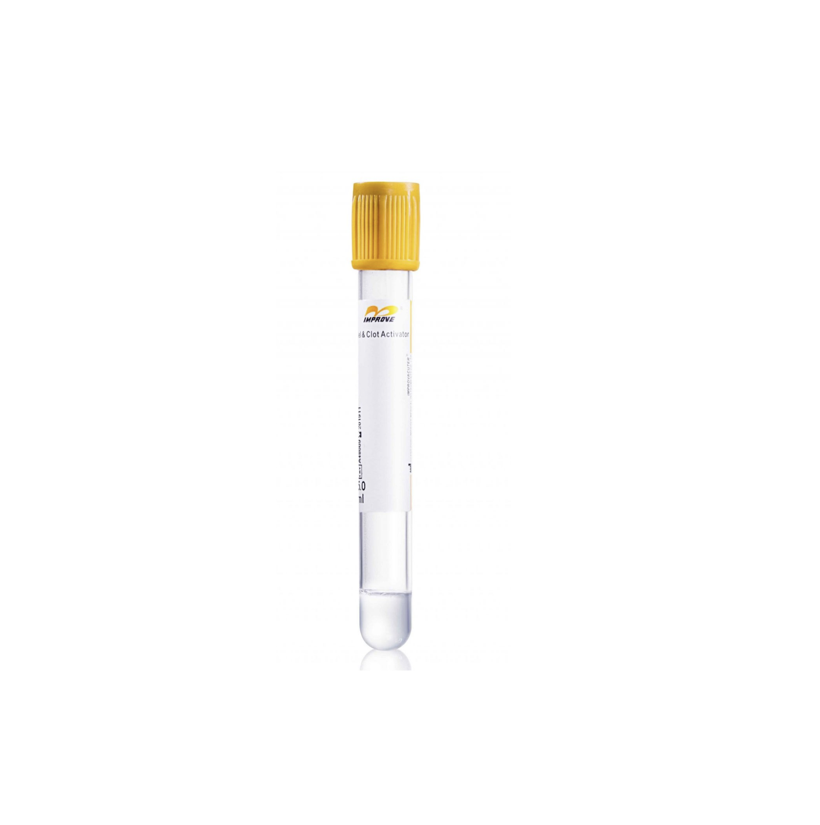 Tubos al vacío tapa Amarilla 3,5 ml Gel con Activador de Coagulación Improve pack total x 500 unid