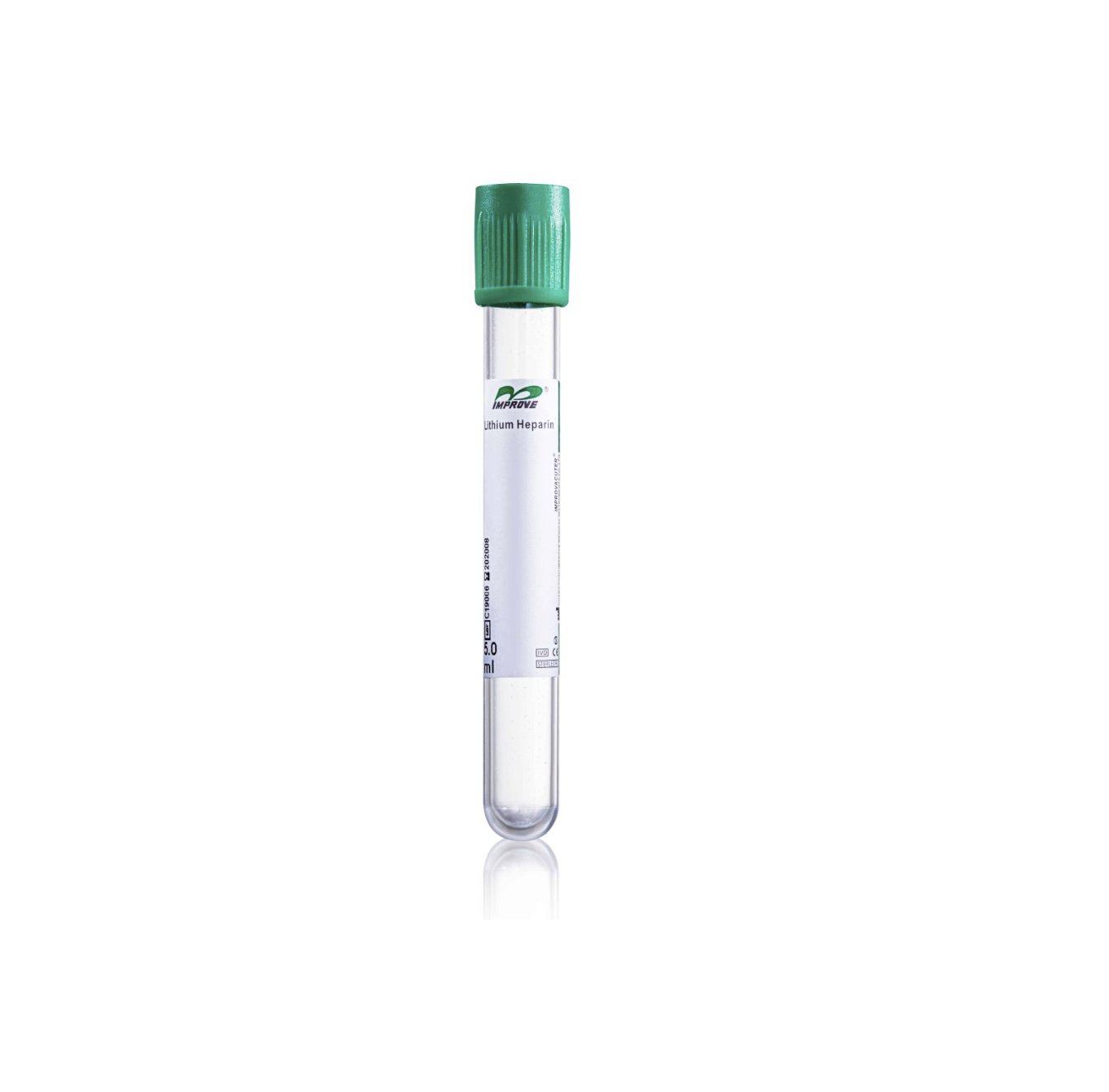 Tubos al vacío tapa Verde 4 ml Litio Heparina Improve pack total x 500 unid