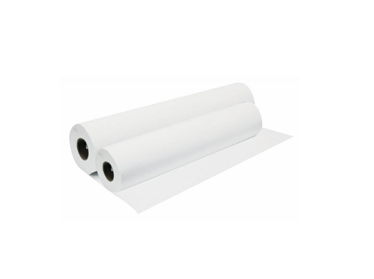 Sabanillas desechables rollos de 50 cm ancho x 50 mts pack x 2 rollos.