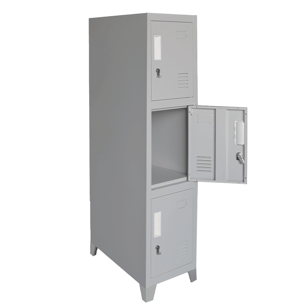 Locker Metálico 1 Cuerpo 3 Puertas con Portacandado