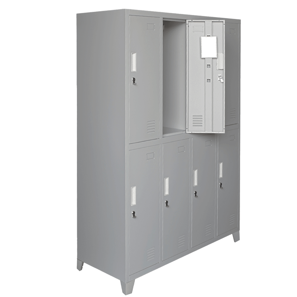 Locker Metálico 4 Cuerpos 8 Puertas con Portacandado