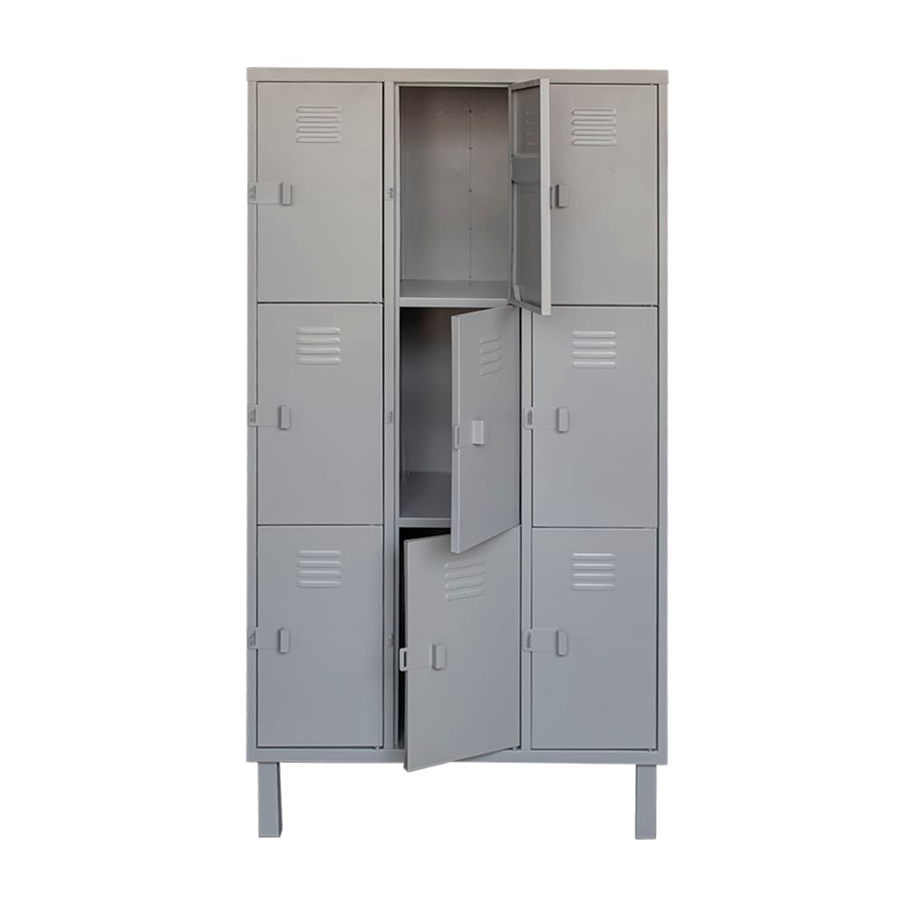 Locker Metálico 3 Cuerpos 9 Puertas - Casillero Nacional
