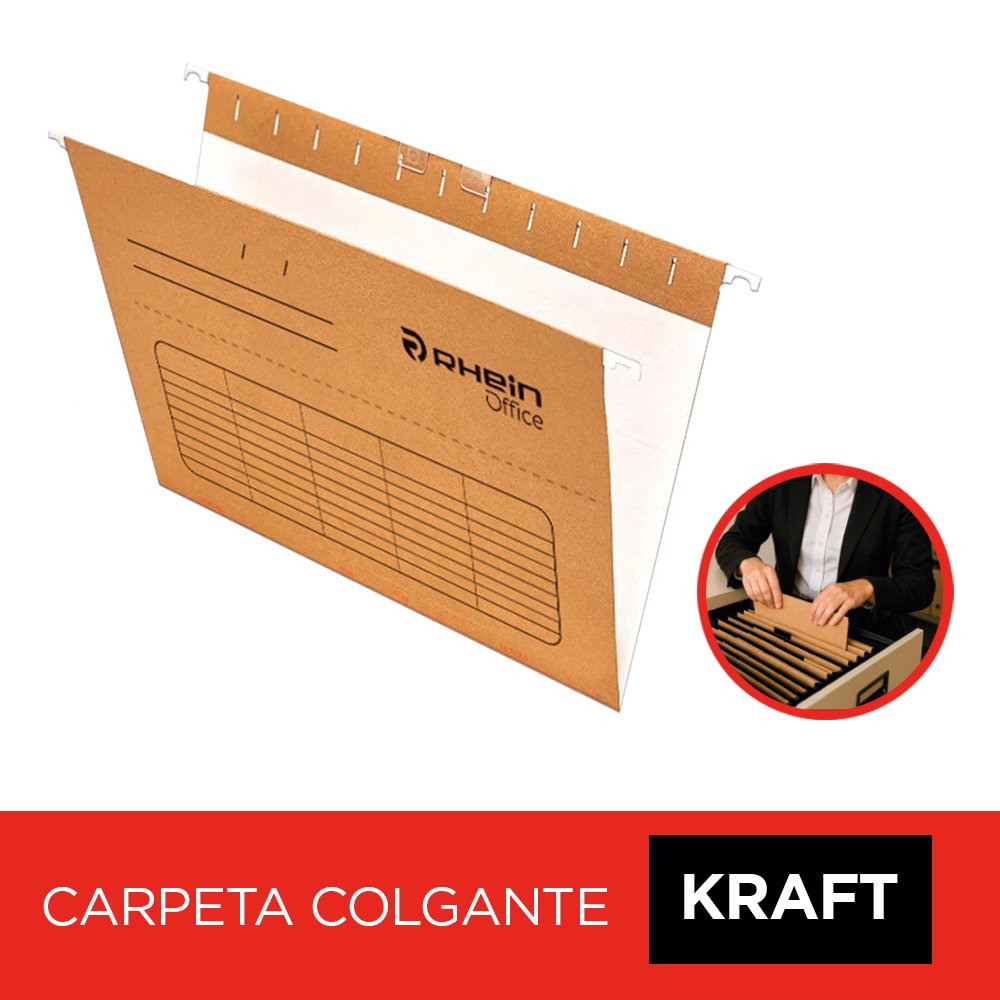 Carpeta Colgante Fleje Plástico Kraft Stand