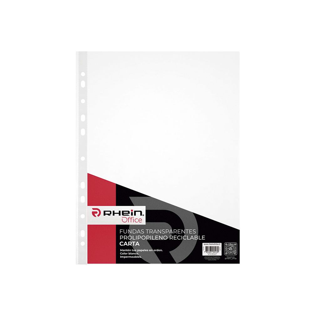 Fundas Archivo Transparantes Carta Ribete Blanco 10 Unidades