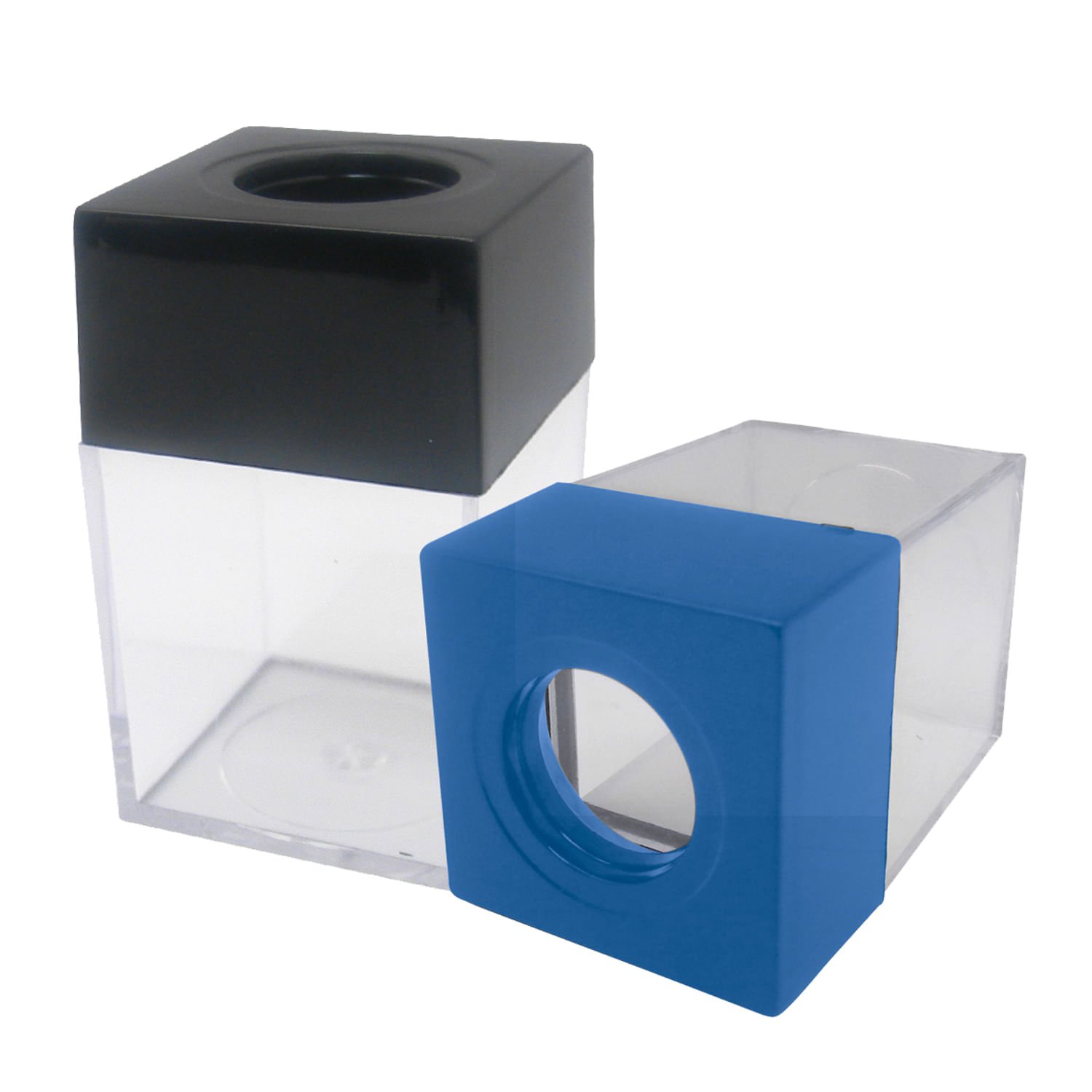 Porta Clips Plast Transp Colores Surtidos Magnetico Cuadrado