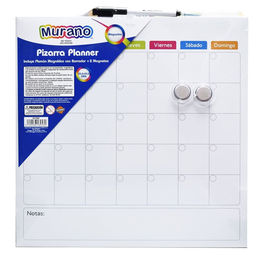 Pizarra Magnetica Planner 35,5 X 35,5 Cm